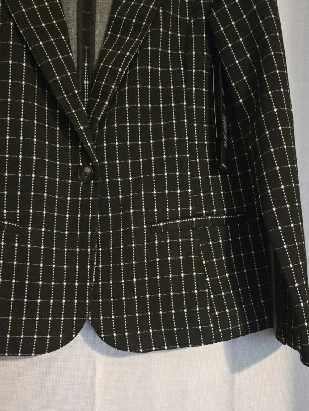 Liverpool Black Windowpane Single-Button Fitted Blazer PL NWT - Picture 4 of 12